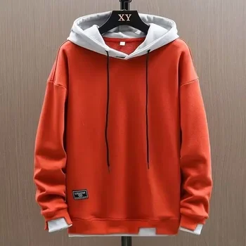 2024 autunno uomo felpe con cappuccio High Street pullover manica lunga patchwork felpa uomo moda streetwear felpa con cappuccio Harajuku 1
