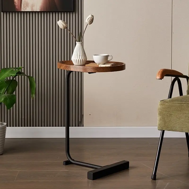 

Simple Modern Side Table Sofa Corner Table Bedside Reading Oval Coffee Table Tea Solid Wood Counter Top Living Room Meubles
