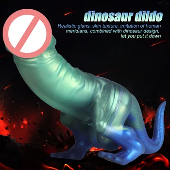 Dinosaur Shape Huge Anal Dildo Of Silicone Anal Plug Monster Prostate Massager Thick Adult Sex Toy For Vaginal G Spot Anal Play 3