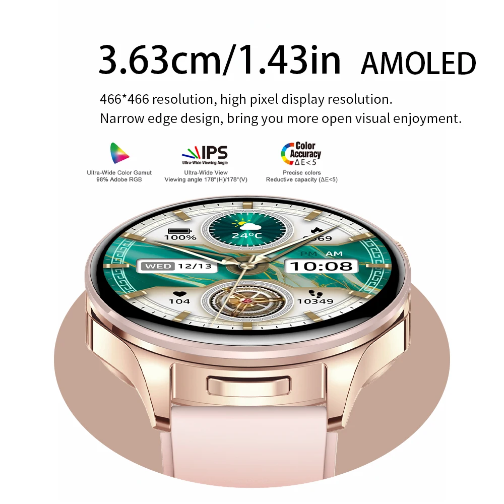 Rainbuvvy T98 TWS ���� �̾���� �ð� 1.43��ġ AMOLED ��ũ�� ���� �̾��� Blutooth ��ȭ Į�θ� 2 IN 1 ����Ʈ �ð�