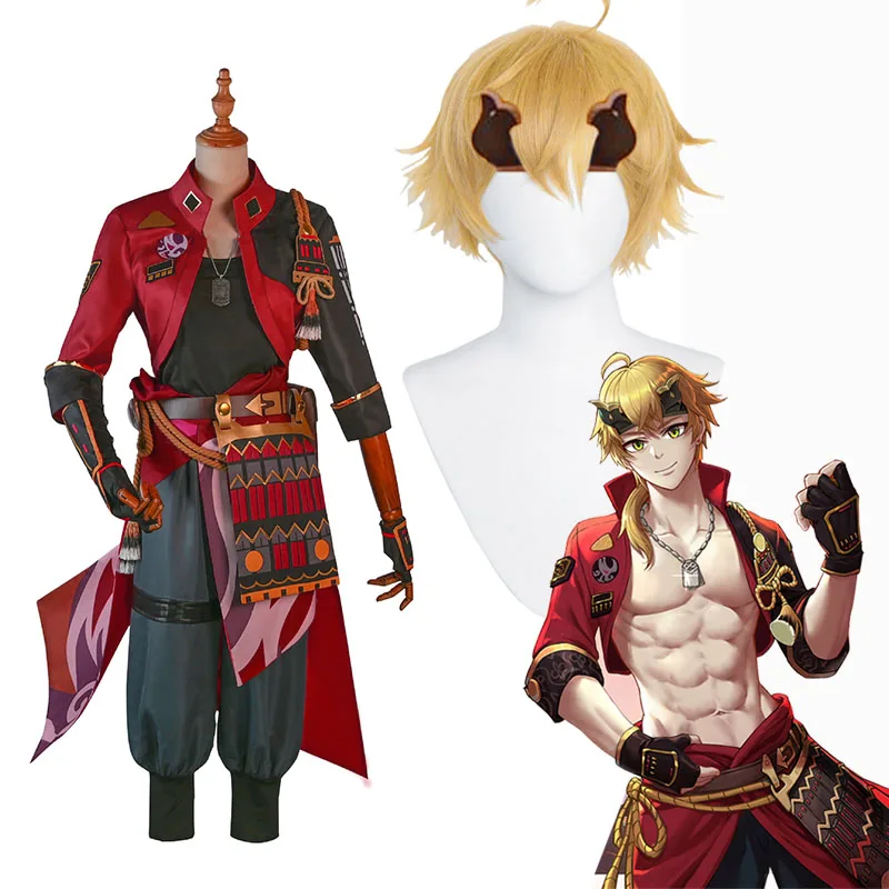 Gioco Genshin Impact Thoma Costumi Cosplay Figura Anime Costumi Di Halloween Vestito Parrucca Gioco Di Ruolo Abbigliamento Uniforme Da Festa