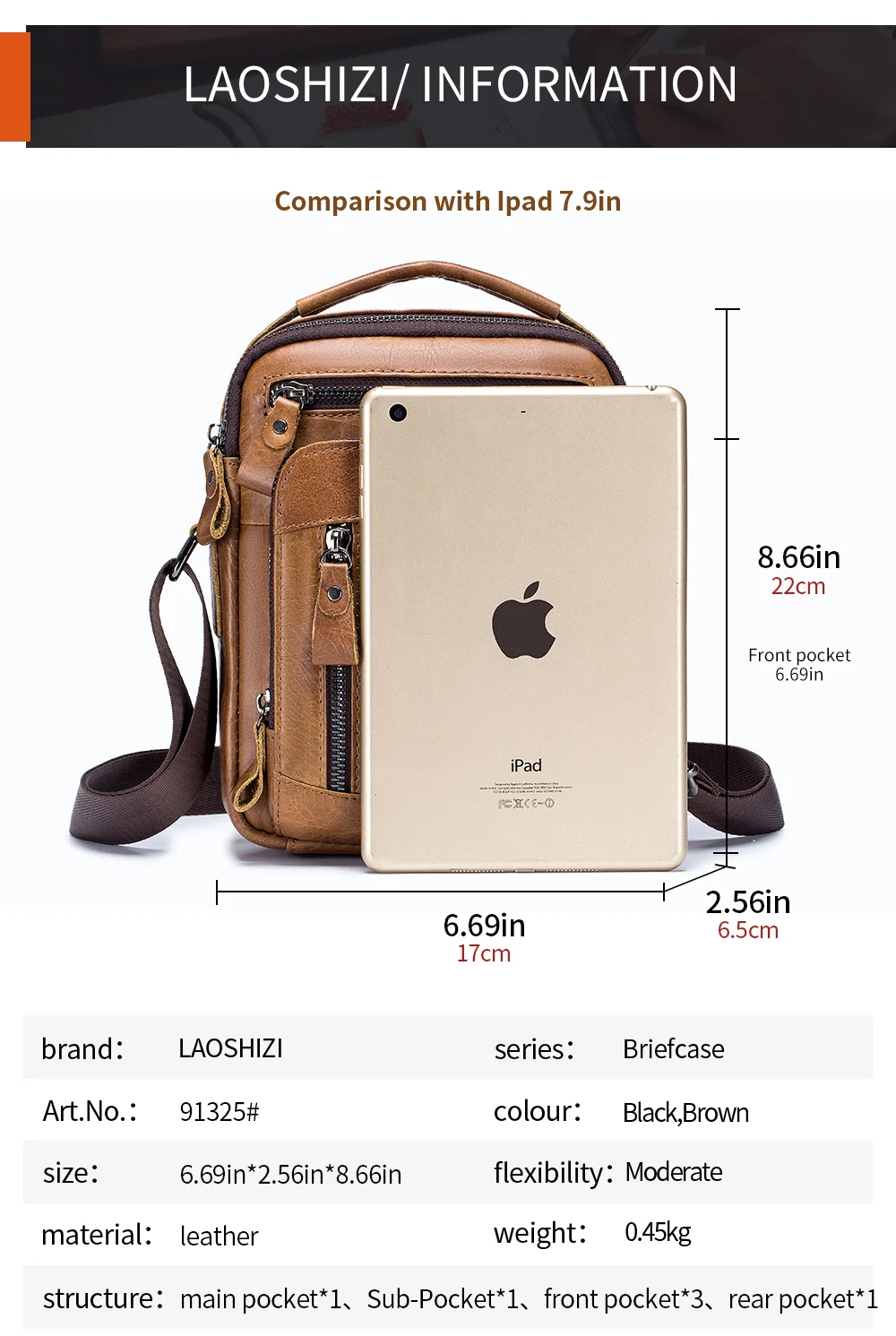 Genuine Leather Mens Crossbody Messenger Bag - Small Designer Shoulder Bag