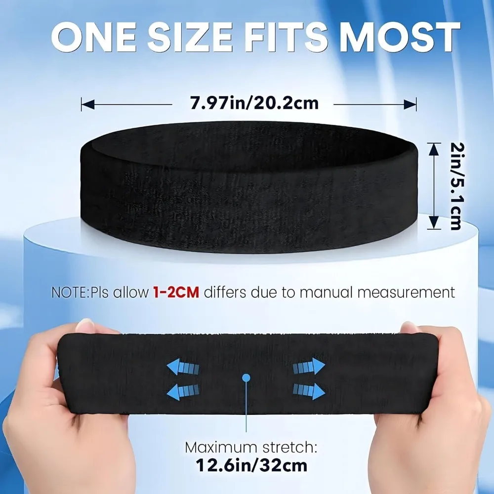 3Pcs/Set Outdoor Moisture Wicking Sports Headband Elastic Solid Color Gym Sweatband Sweat Absorbing Fitness Headband Cycling