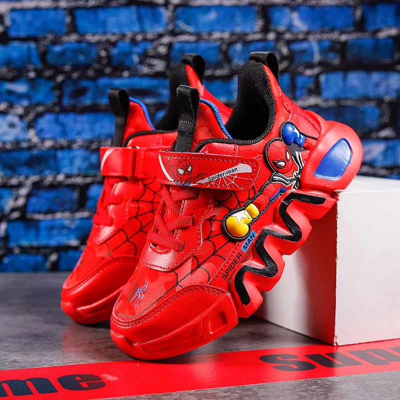 

2024 Spring New Children's Sports Shoes Spider Man Fashion Children's Casual Shoes Children's Lightweight Anti Slip Shoes