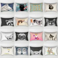 Beauty Cats Funny Dogs Animal Pattern Pillow Cases Short Plush High Quality Rectangle Thick Pillow Case Covers Size 50cm By 30cm 1