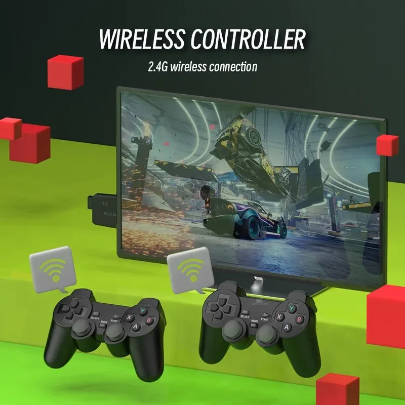 DATA FROG 레트로 비디오 게임 콘솔, 2.4G 무선 콘솔 게임 스틱, 4k 20000 게임, TV용 휴대용 M8 게임 콘솔