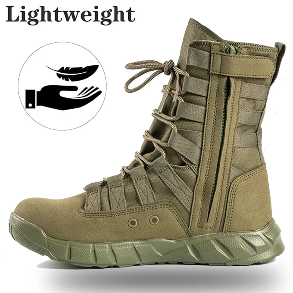 Bottes de travail tactiques militaires imperméables, bottes militaires tactiques pour hommes avec chaussettes de sport, bottes de combat légères, bottes de randonnée dans la jungle pour la chasse en p