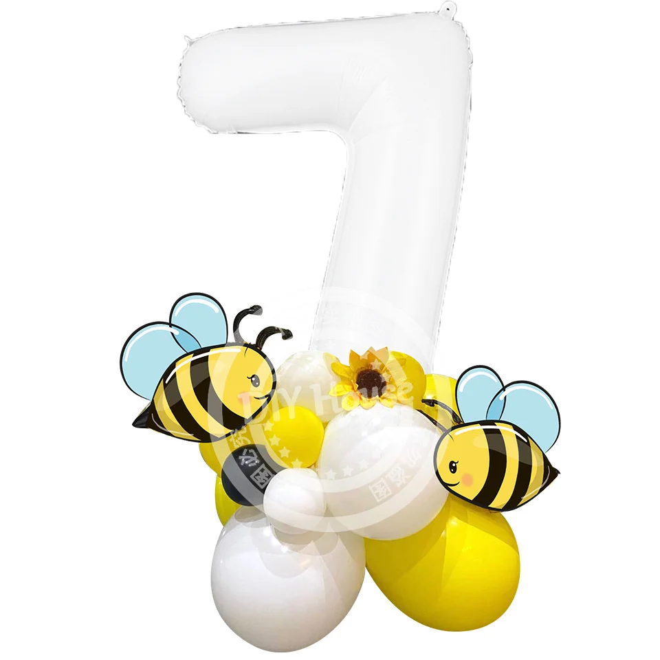 23 Stück Karton-Bienenballons, Turm, 81,3 cm, weißer Zahlenballon für Kinder, Bienen-Thema, alles Gute zum Geburtstag, DIY-Party-Dekorationszubehör – Detail 2