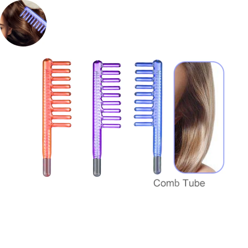 Hair Comb Dandruff Removal Glass Comb Shaped Probe For High Frequency