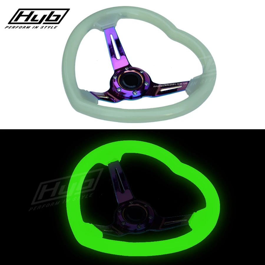 JDM-クリアアクリルバブルハートステアリングホイール、ネオ