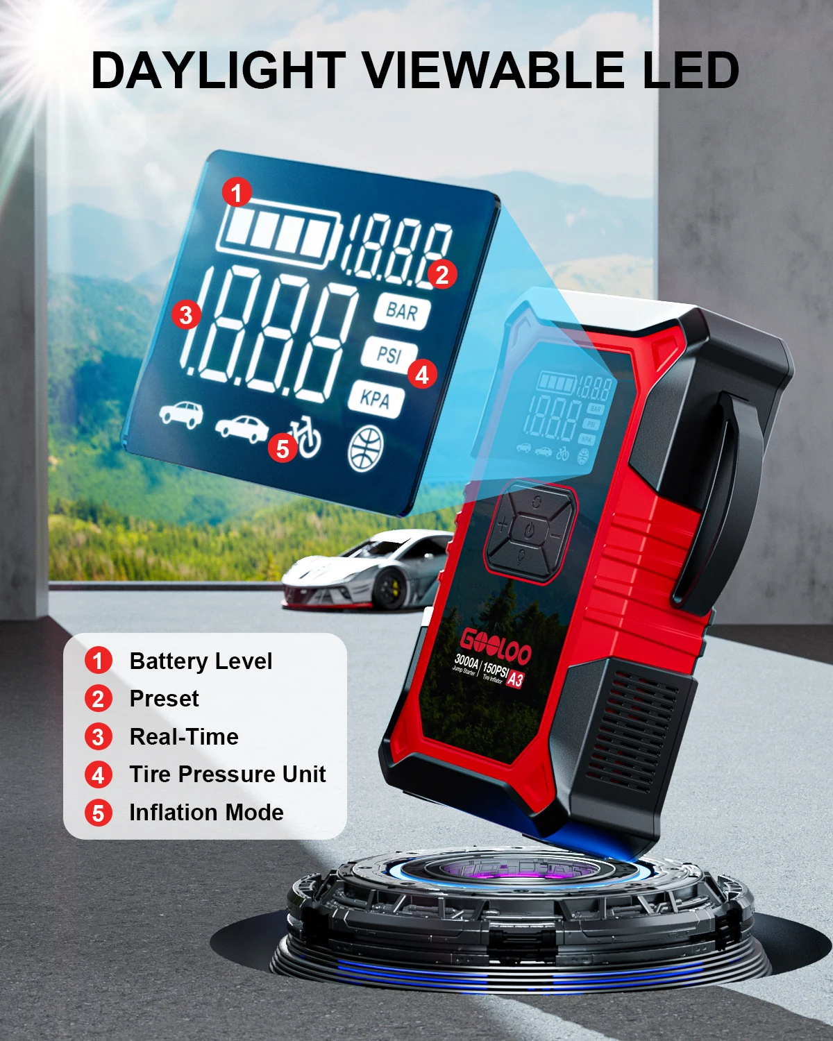 Jump Starter with Air Compressor 4