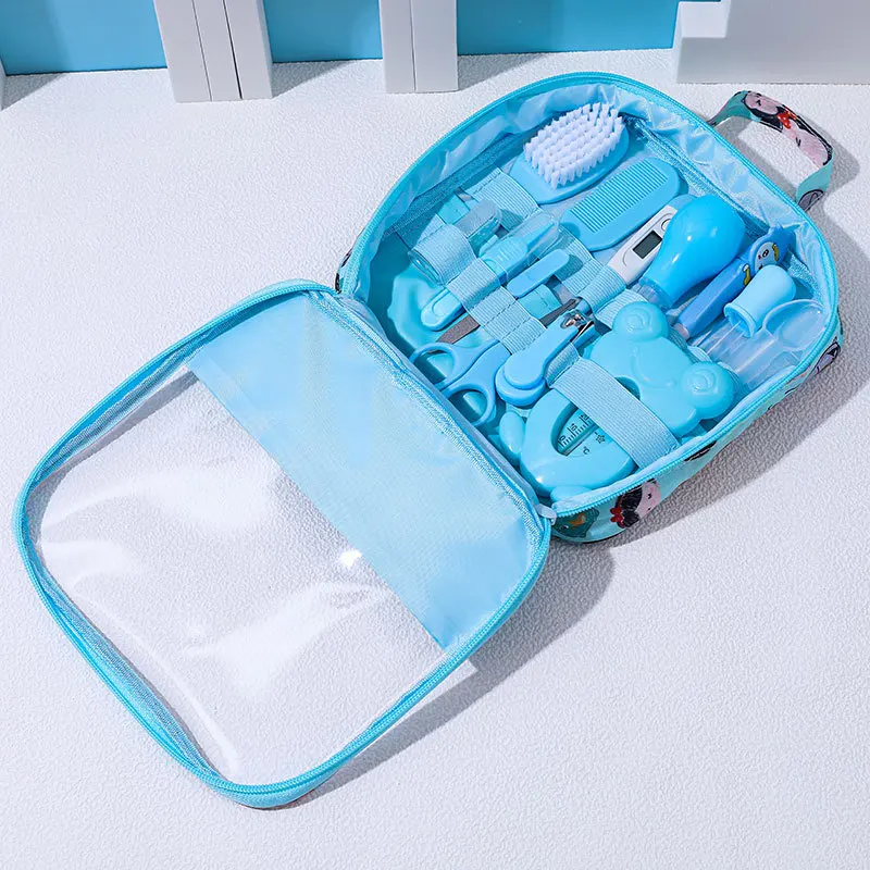 Baby Care 13/8/4-piece Storage Bag Baby Nasal Inhaler Nail Clippers Daily Cleaning Cartoon Set Mother and Baby Care Set 6