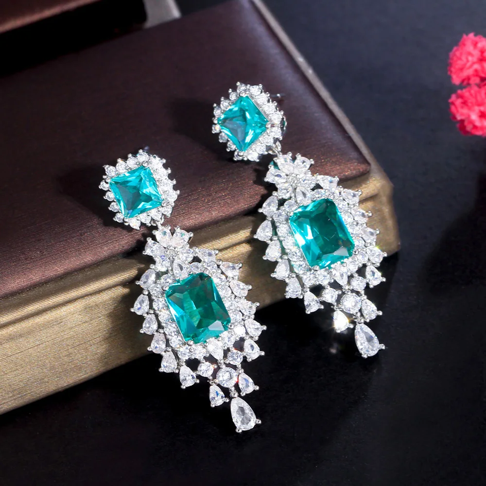 Diamond Treats Pendientes Cuadrados De Plata De Ley 925 Con