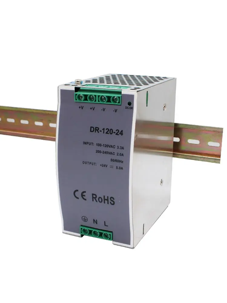 

120W DC 12V 24V 48V Output Voltage 2.5A 5A 10A DR-120 Rail Type Switching Power Supply Transformer