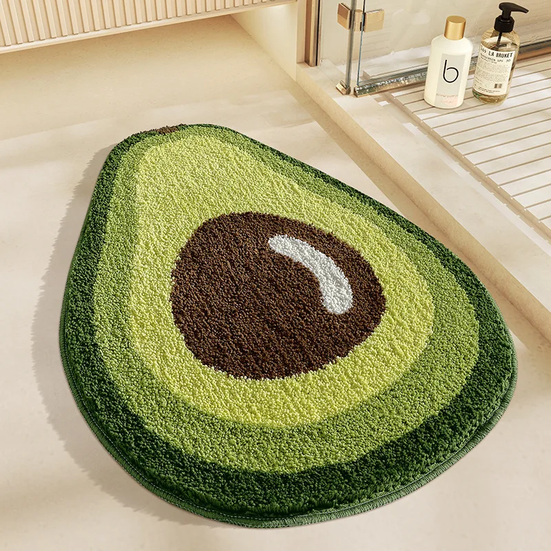 

Watermelon Bathroom Rug Soft Tufted Irregular Fruit Carpet Living Room Tapis Toilet Kitchen Doorway Floor Mat Dorm Home Decor