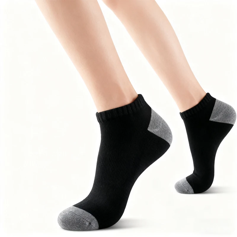 5 Pairs Ankle Running Socks Men Solid Sweat Absorbing Short Socks Comfortable Breathable Low Cut Sport Socks