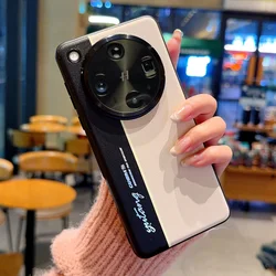 Night Lightning Fluorescent Dual - Pigment Leather Case with Lens Protector for OPPO Find X8 Ultra (Beige)