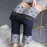 2025 Winter New Fleece Hot Lining Thicken Warm Denim Jeans Women Skinny High Waist Pencil Feet Stretchy Tight Jeans Oversize 6XL - Image 3