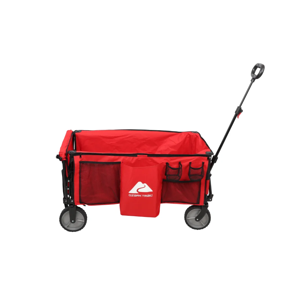 

Ozark Trail Camping Utility Wagon with Tailgate & Extension Handle, Red