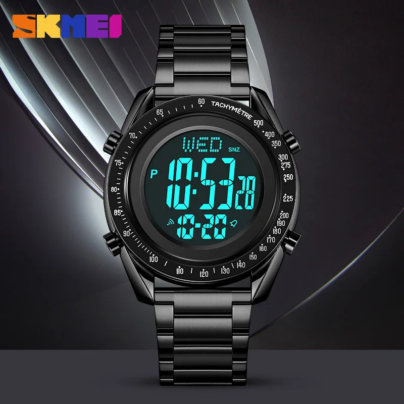 SKMEI Luxury Military LED Electronic Man Watch Fashion 2Time Week Chrono Wristwatch For Men Waterproof Digital Male Clock Reloj