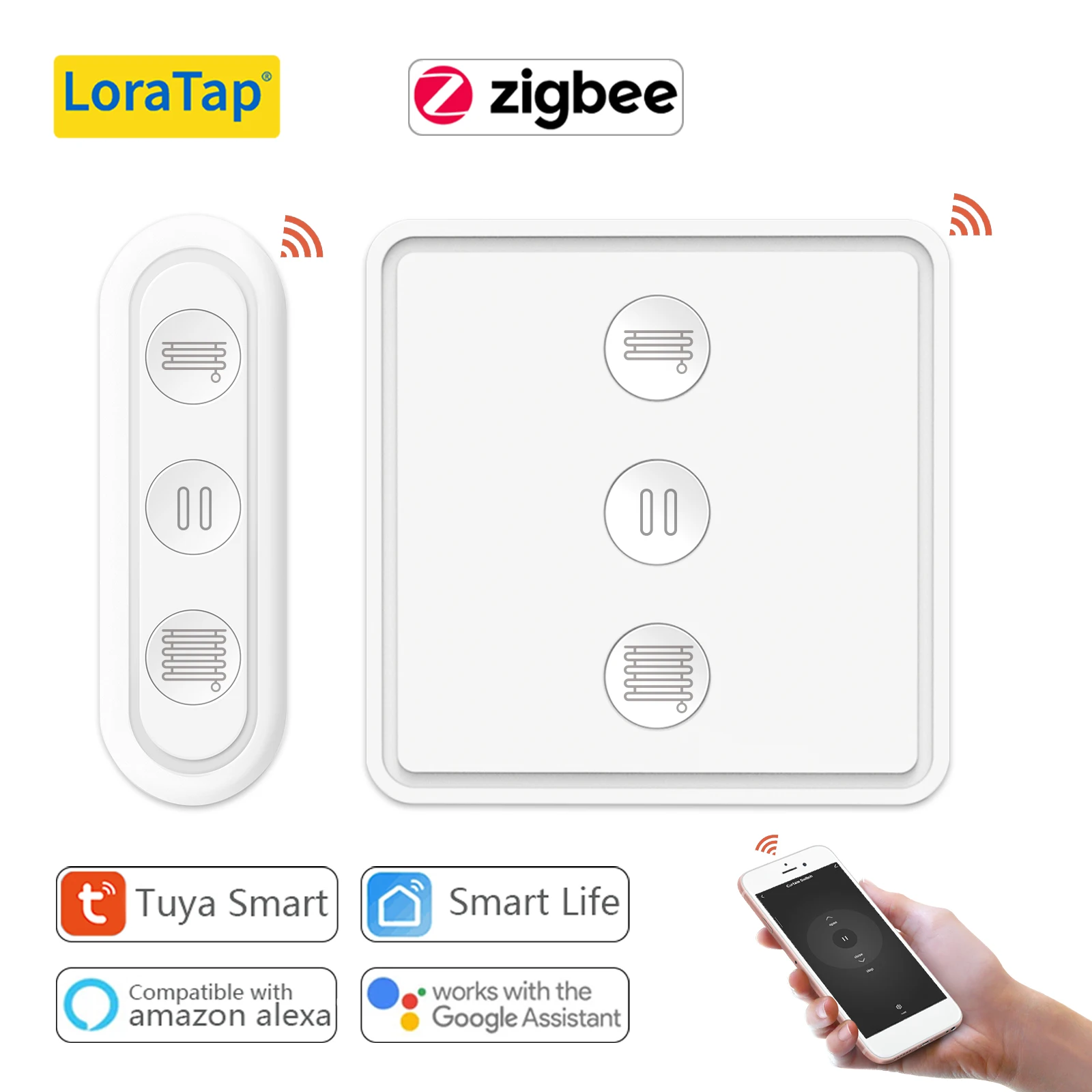 LoraTap Tuya Smart Life ZigBee 3.0 Roller Shutter Blinds Scene Switch  Remote Controller Google Alexa Echo Home Assistant - AliExpress