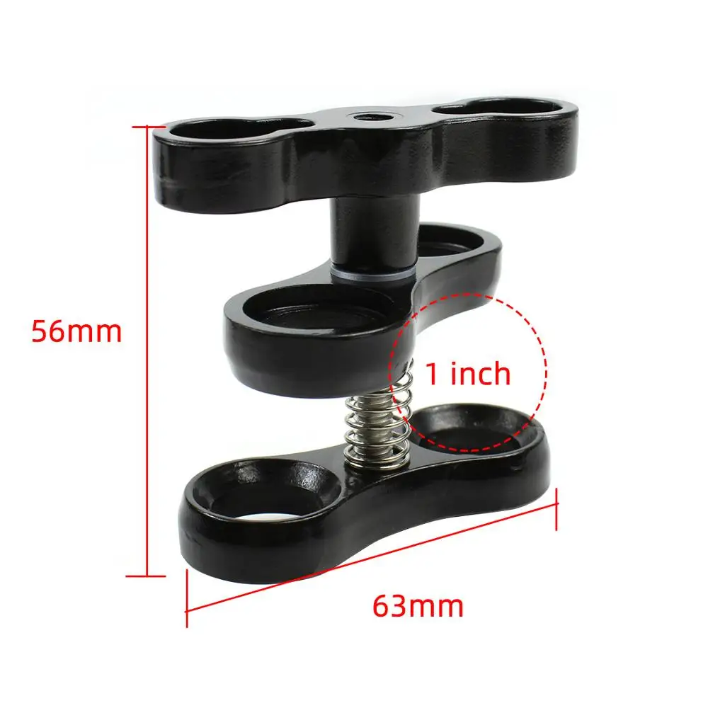 Morsetto A Sfera In Alluminio 360° Per Action Cam E Luci Subacquee - Supporto Universale Per GoPro, Xiaomi, SJ Cam - 2
