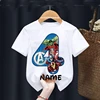 Boy 2 3 4 5 6 7 8 9 Birthday Marvel SuperHero Summer Short Sleeved T-shirt The Avengers Personalize Name Birthday Girls Shirts 1