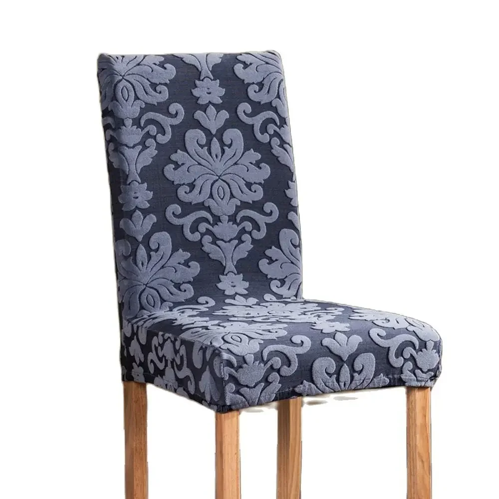 

Svetanya 3D Nordic Grey Embossed Print Spandex/Polyester Dinner Chair Cover Slipcovers Stretch Restaurant Seat Case