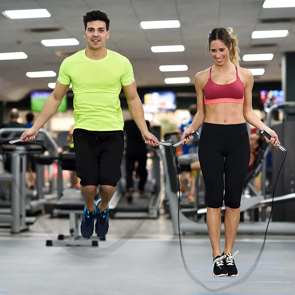 Steel Weighted Jump Rope High-Speed Bearing Weighted Skip Rope Silicagel Handle Corded Fat Burning Aerobic Endurance Training jump rope