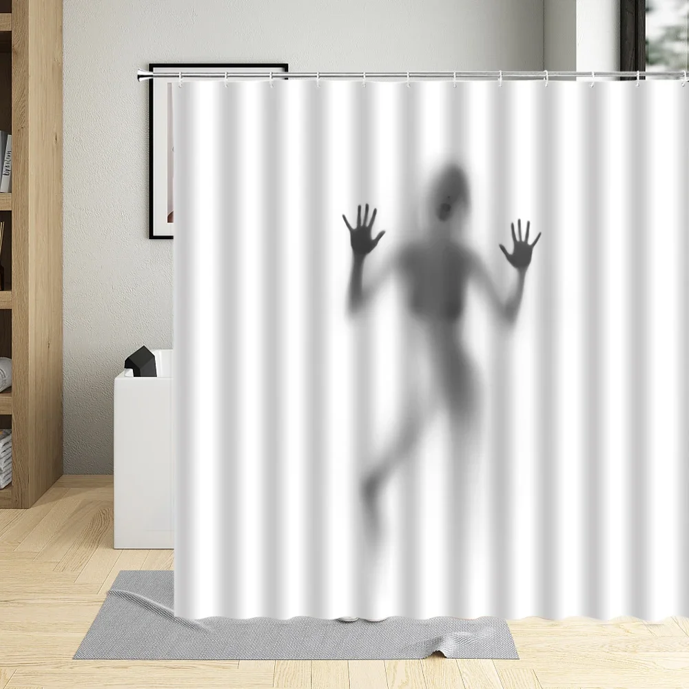Women Shadow Pattern Shower Curtain Sexy Girl Portrait Painting Fabric Waterproof Bathroom Curtains For Home Decor With Hooks 2