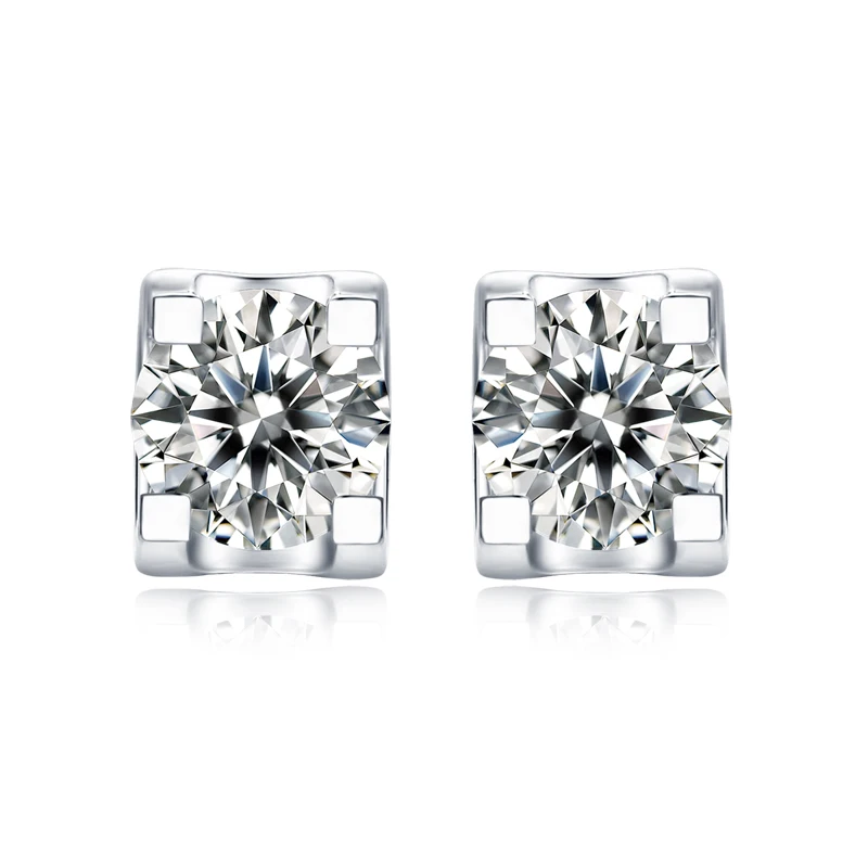 

S925 Steriling Silver Moissanite Earrings for Girls Gift Solid 18K jewelry