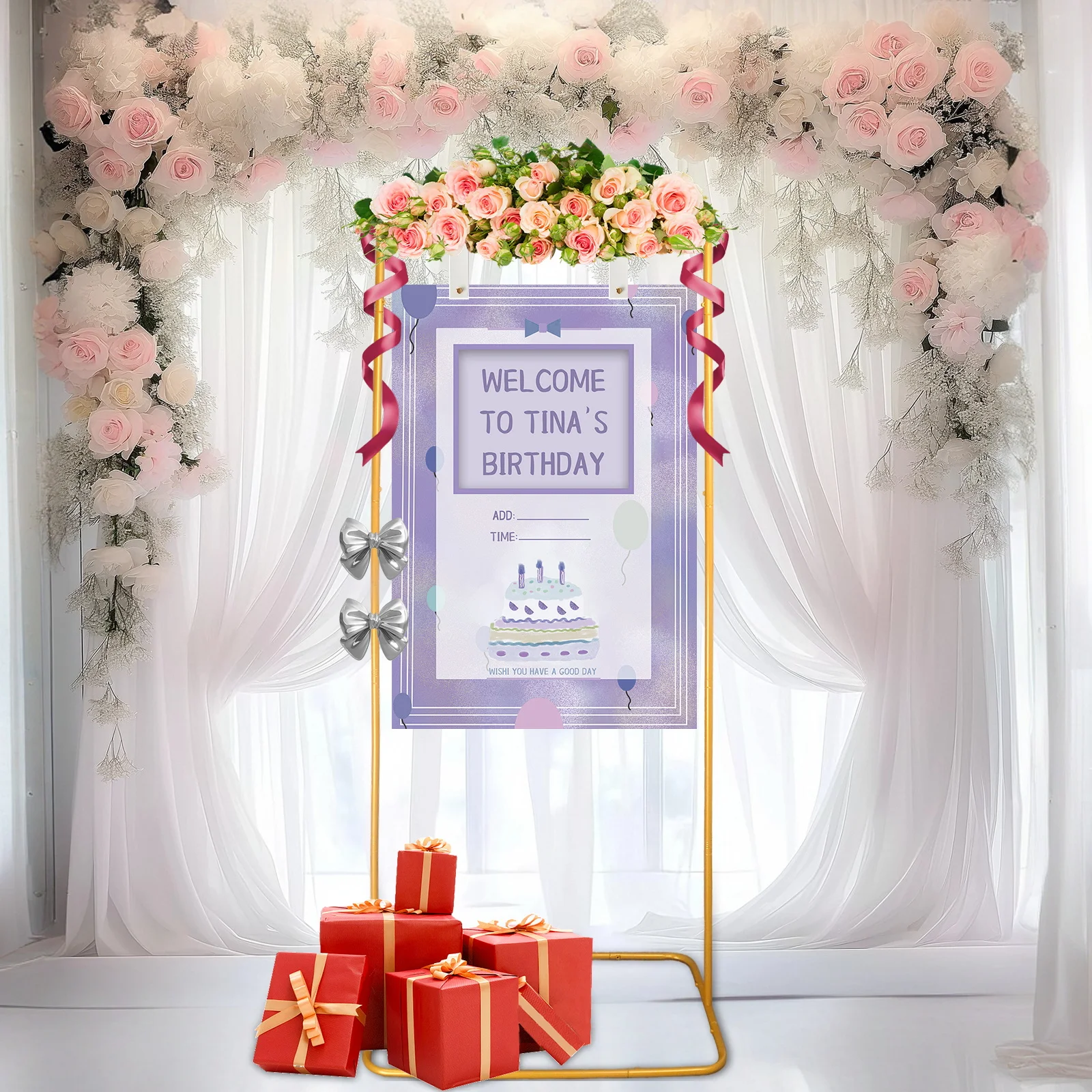 Metal Photo booth props Frames for Wedding Background Decor