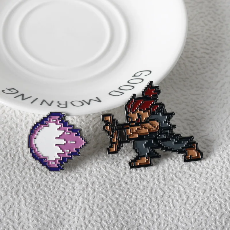 Game Cosplay Props Anime Brooches Game Brooch Classic Game Badge Brooch Cartoon Figure Street Fighter Enamel Lapel Pins Cute Cosplay Props Jewelry Gift for Friends