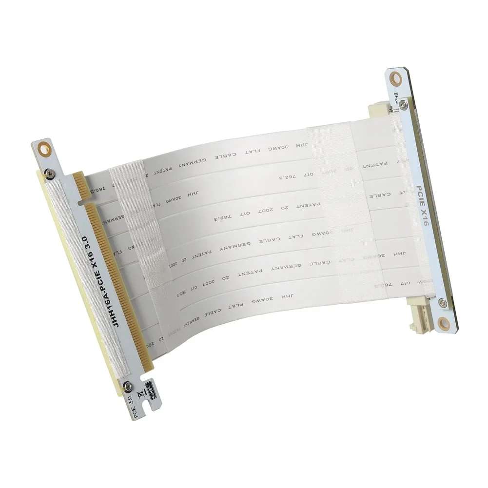 Pci-e 4.0 3.0x16 Duplo Reverso Masculino Feminino Placa Gráfica Preto Branco Cabo de Extensão Gen Flexível Itx a4 Gpu Riser Adapter - Imagem 3