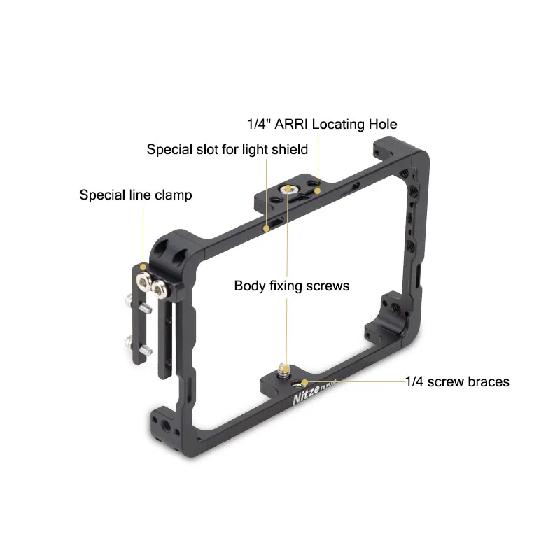 Nitze Monitor Cage Bracket Protective Case for  F6 PLUS 5-inch Monitor Cage for
