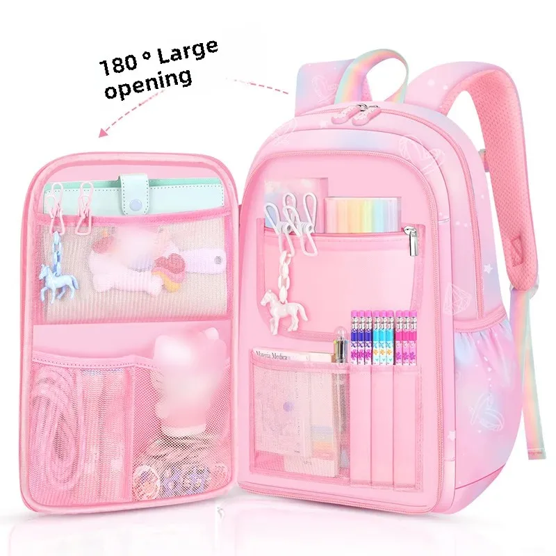 Ultra-lightweight Large-capacity Anti-splashing Refrigerator Door Opening Schoolbag Primary School Female Large-capacity 4