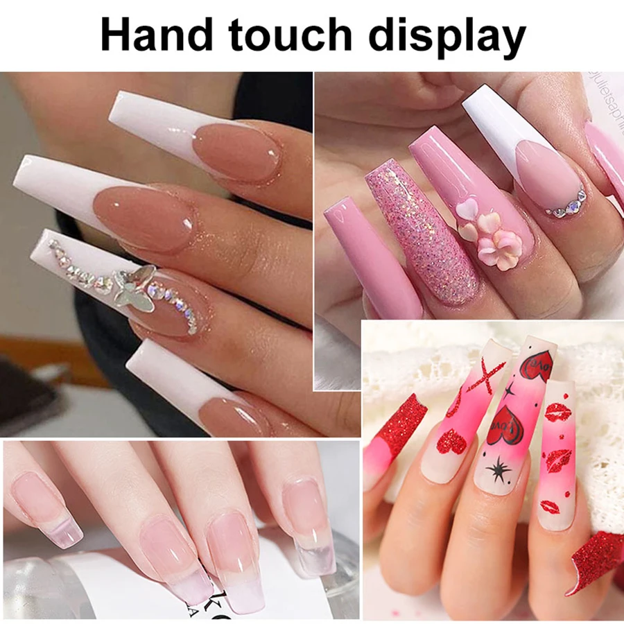 Limegirl Professional Nail Crystal Powder Kit with Nail Light Nail Shape 3D Nail Tip Sculpting Extensions DIY Nail Art Kit 6