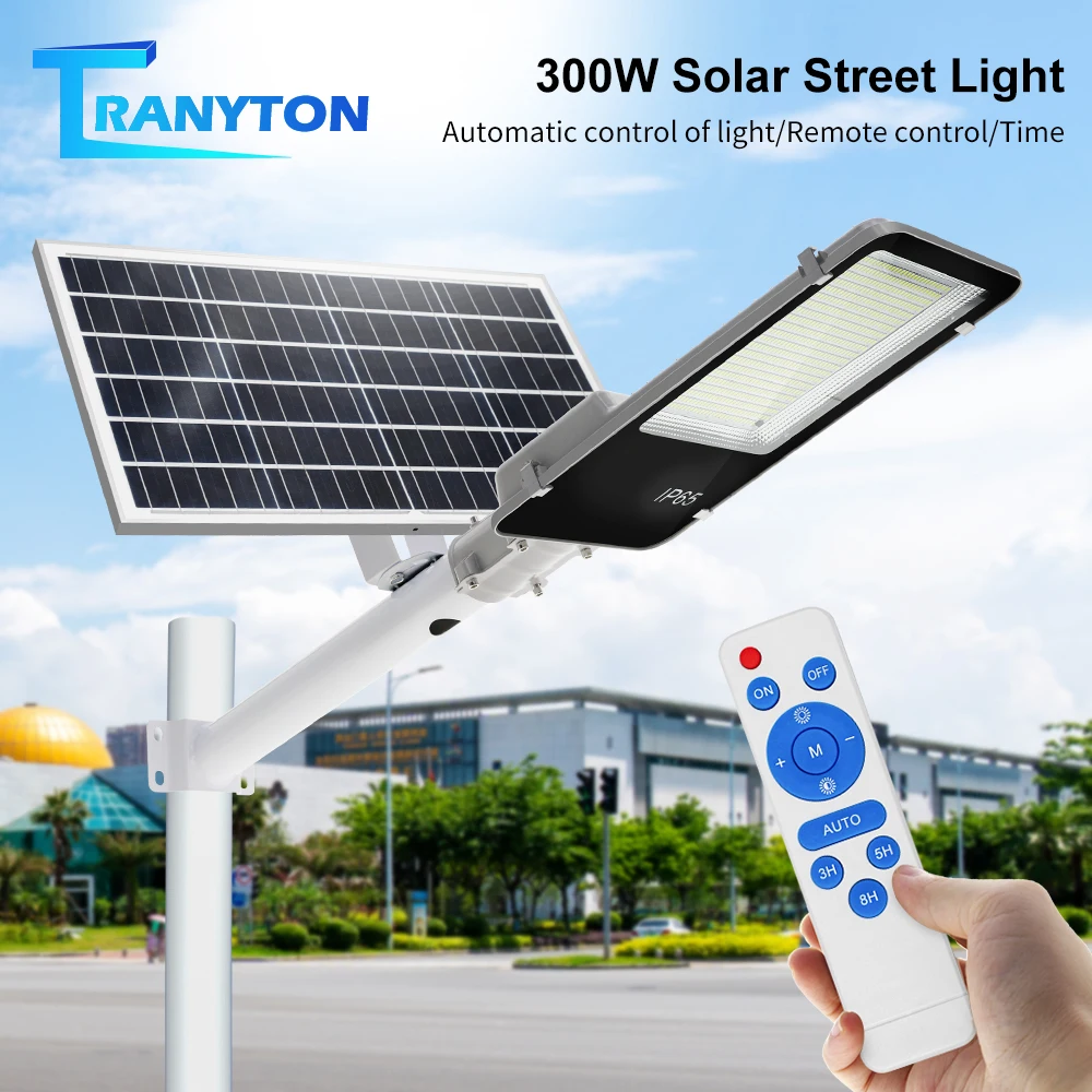 High Power Solar Street Super Bright Light 300W with Aluminum Solar Panel with Remote Control Oudoor Garden Solar Wall Lamp