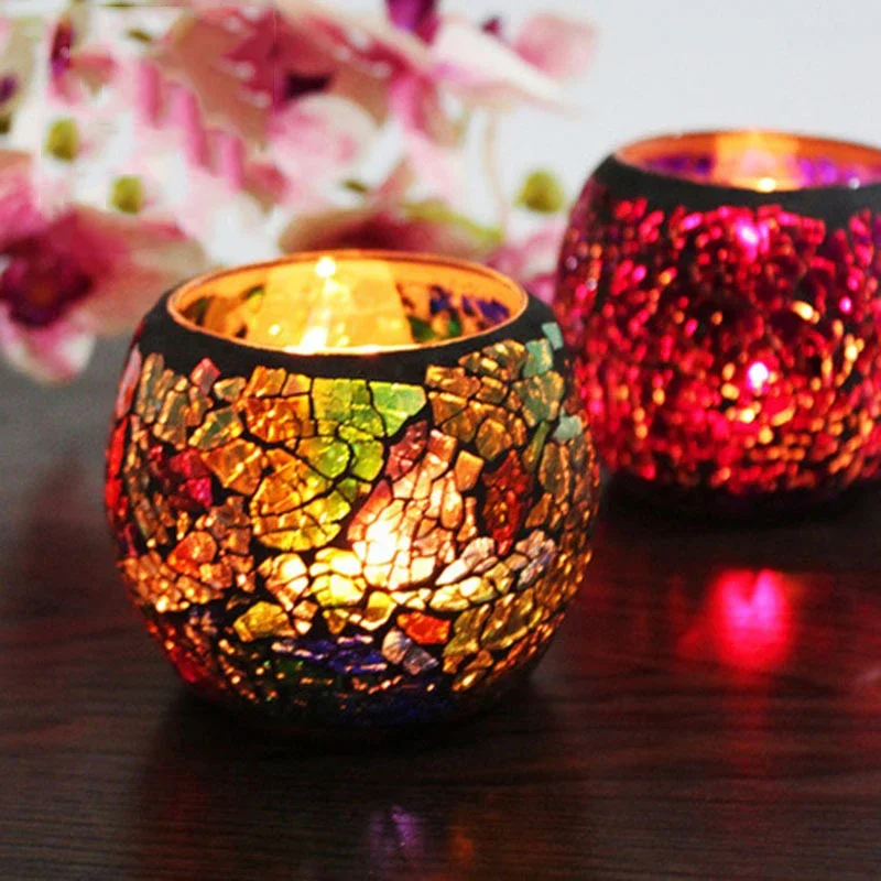 Candle Holders Glass Candlestick Mosaic Candlestick Candle Cup