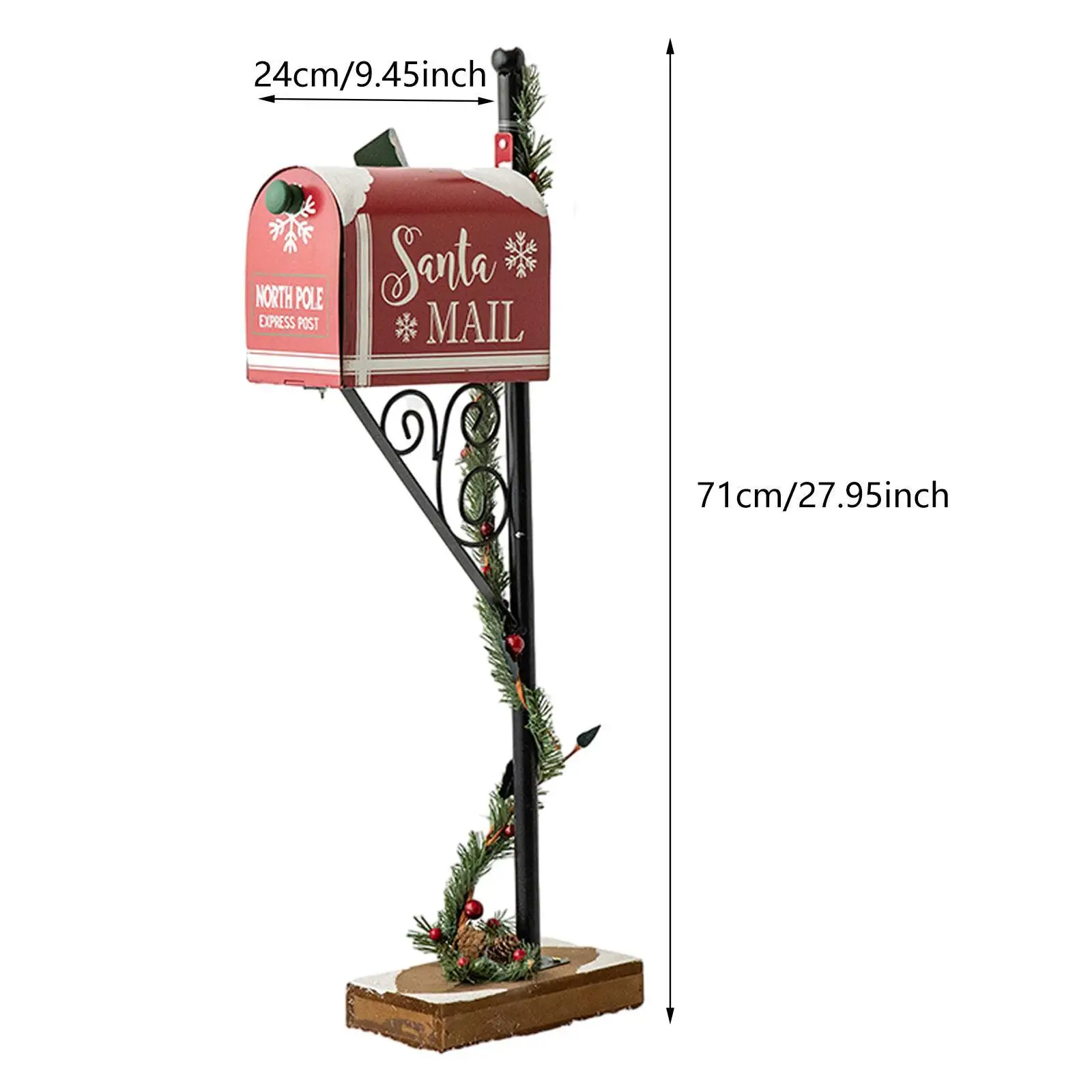 Christmas Santa Mailbox Sturdy Easy to Use Creative Unique Practical Letter Box for Home Front Door Indoor Outdoor Room Party