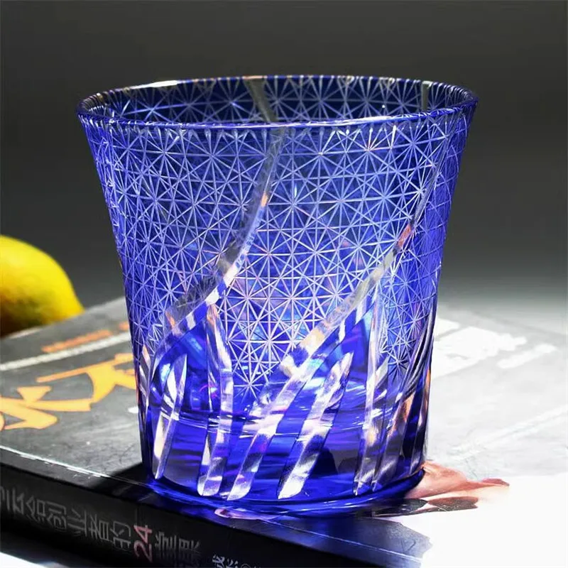 

Japanese Edo Chisel Sake/Wine Whisky Glass Cup Handcarved Dice Craftsman Birthday Present & Wedding Gift Home Party Use 260ML
