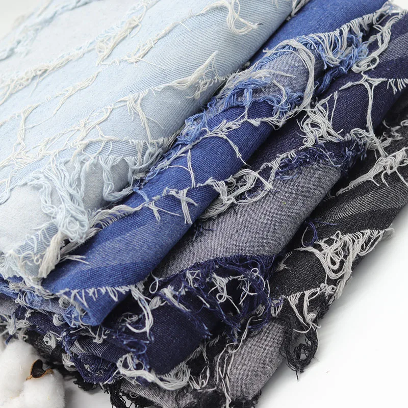 Stitching Tassel Washed Jacquard Fabric Clothing High-Grade Handmade Diy Clothes and Coat