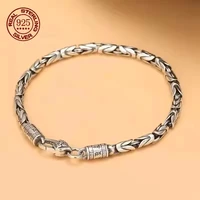 Bracelet en bambou en argent Sterling 925, approvisionnement Direct d'usine, mode style rétro pour hommes et femmes, personnalité punk, bijoux en bambou, cadeau 1