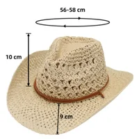 Vintage Western Cowboy Sun Hat Men Women Straw Hat Outdoor Travel  Ethnic Style Gift UV Protection Cap Chapeau Beach Hat - Image 3