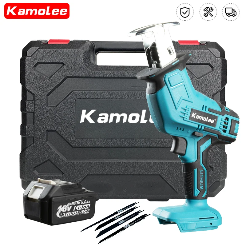 

Kamolee 3600W 12000SPM Brushless Cordless Electric Reciprocating Saw Variable Speed Metal Wood Cutter Tool For Makita 18V Batter