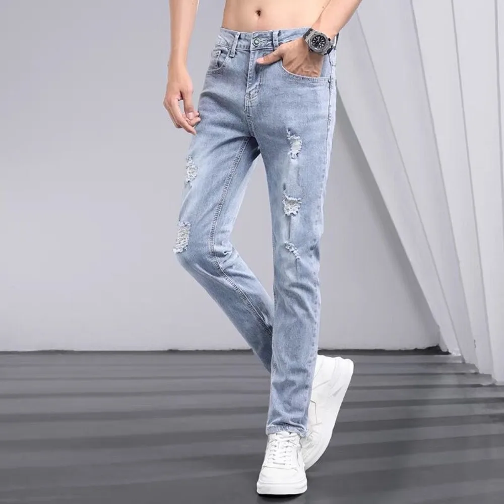 Fashion Youth Invisible Open Crotch Outdoor Sex Jeans Men Ripped Stretch Casual Pants Exoticism Slim Pencil Trousers Trend 4