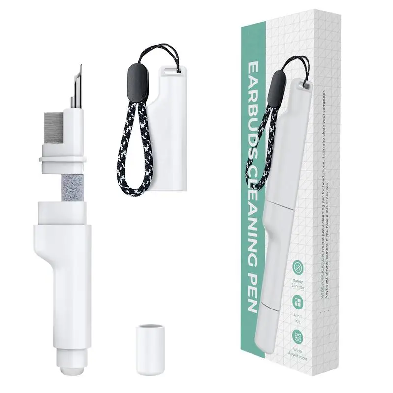 

Keyboard Cleaning Pen Multi-purpose Earphone Cleaner Pen In 4 In 1 Version Earphone Brush Pen With Two High-density Brushes One