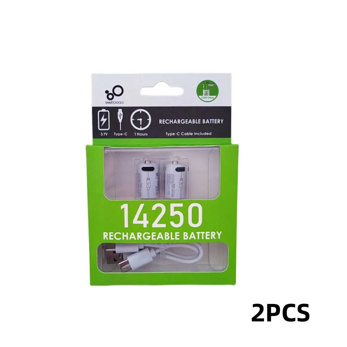 Pilha 14250 3.7v 300mah Recarregável 2 Peças + Carregador | Brasil