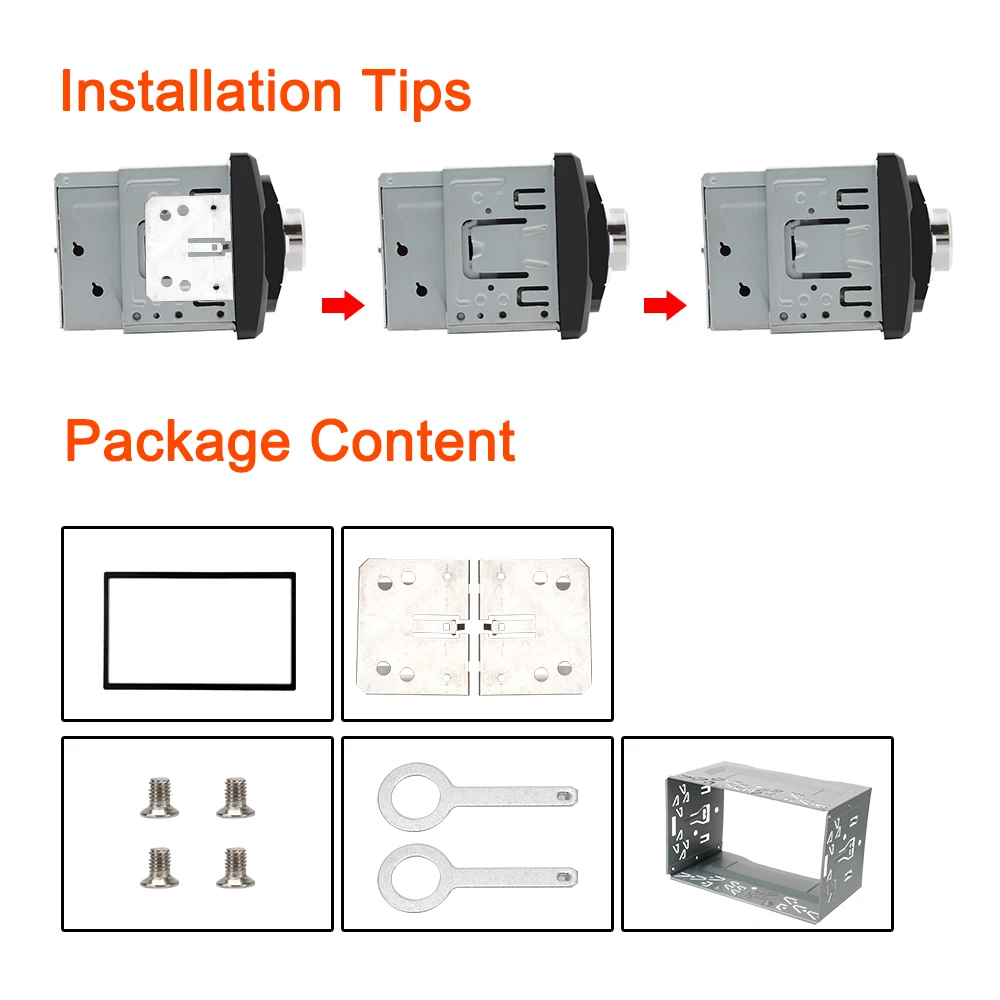 Radio Installation Frame Universal For 2Din Car DVD Radio Player Auto Panel Audio Dash Mount Kit Box 2Din Fittings Kit