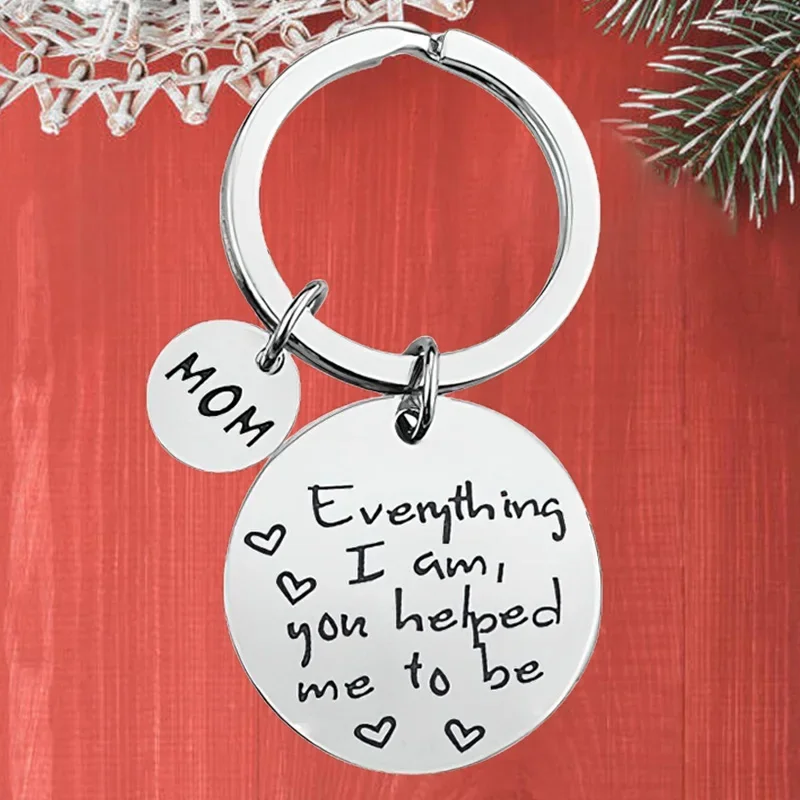 

Metal Mom Keychain Pendant Mother Appreciation Gift Mothers Day Gifts Key Chain Keyrings Everything I Am You Helped Me To Be